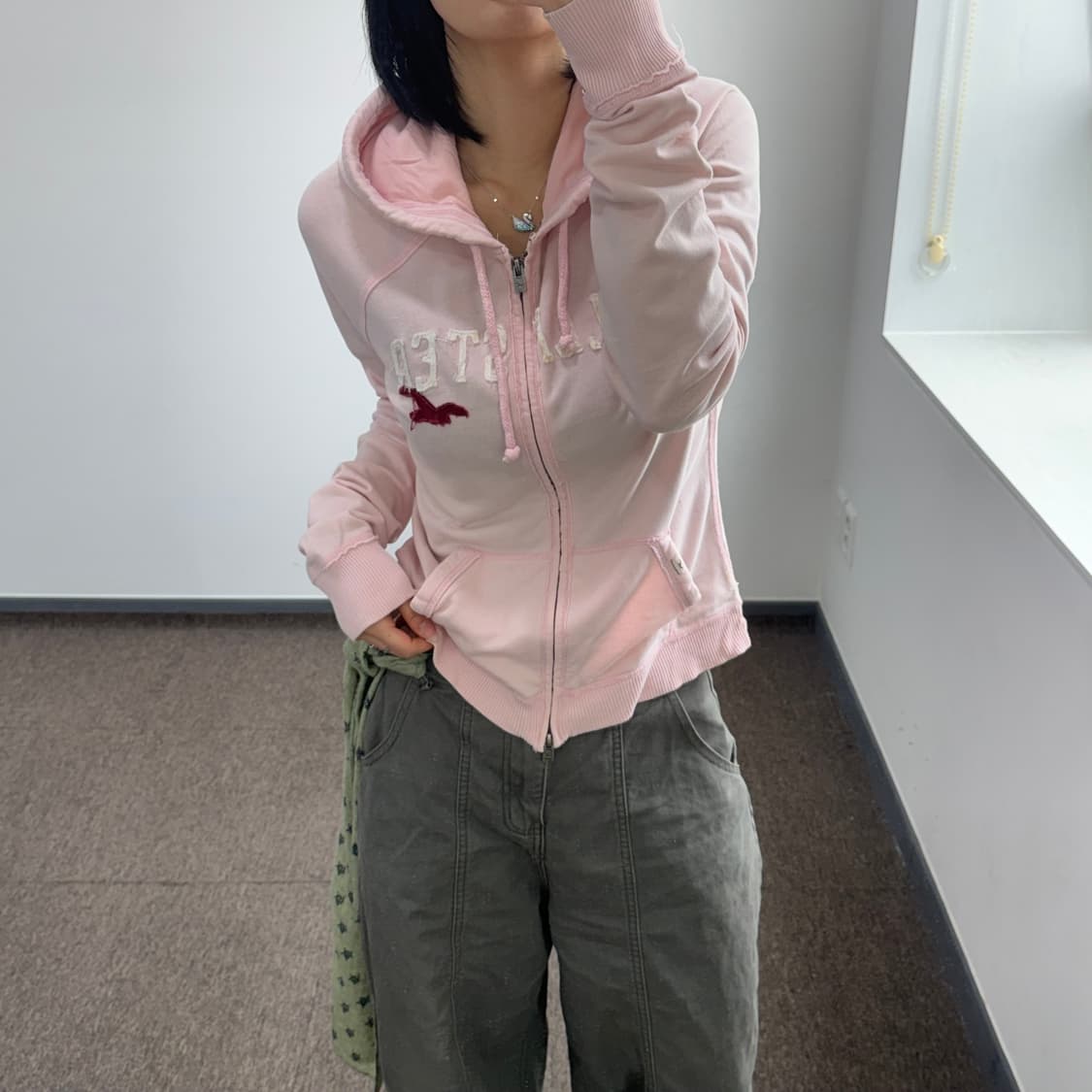 Hollister 홀리스터 핑크 후드집업 상품이미지2