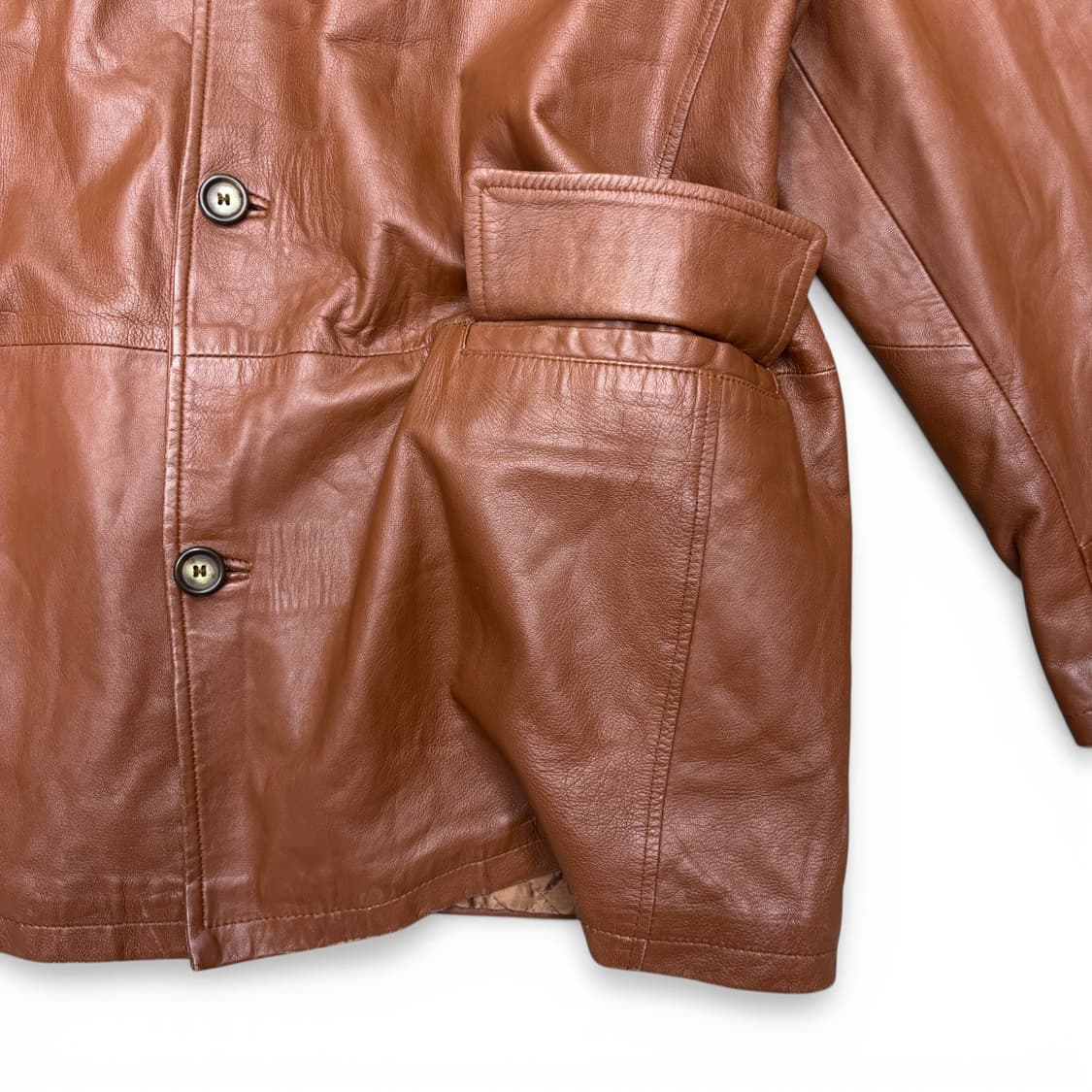  90's Essebi 램 레더 카코트 상품이미지4