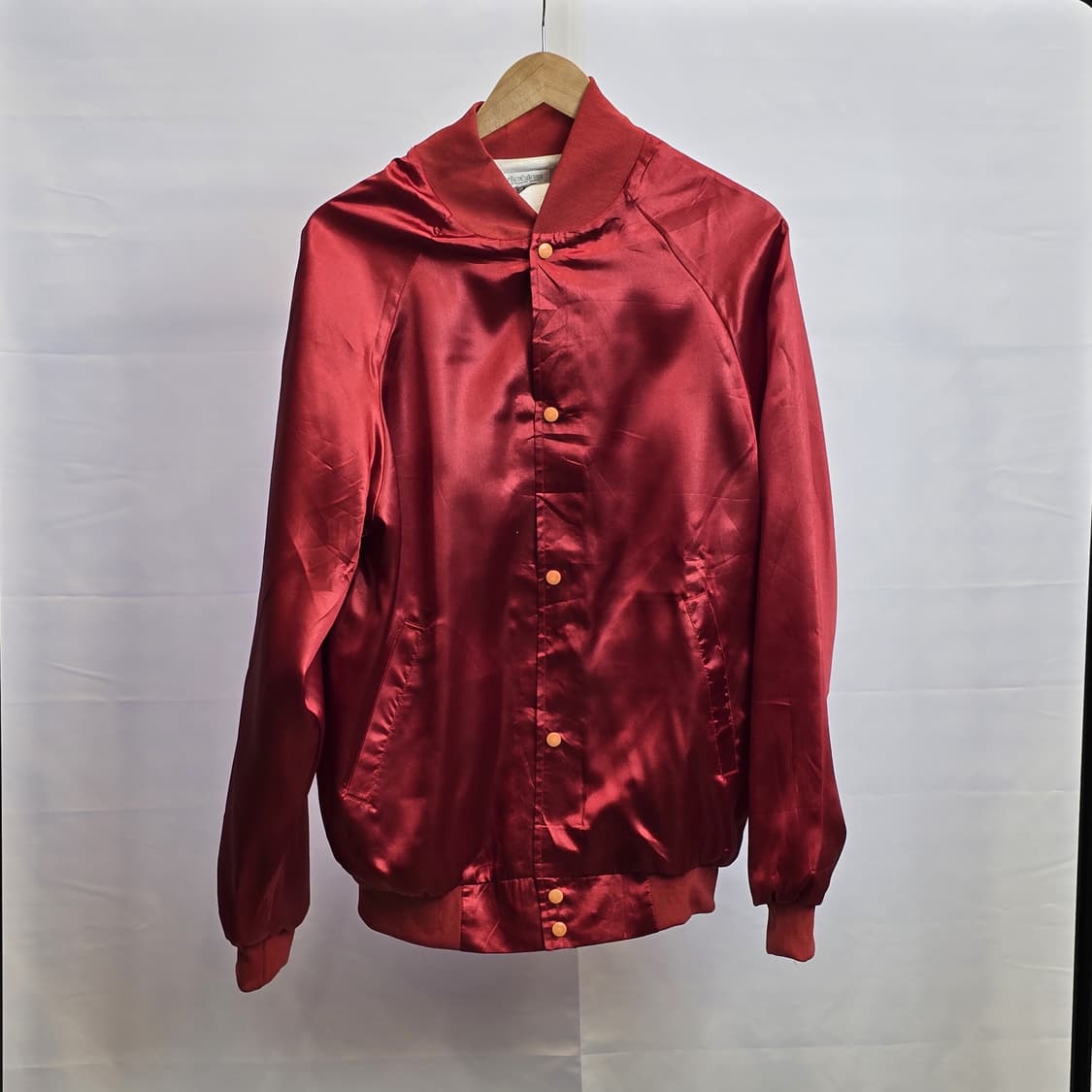 Yishina 사틴(새틴) 스타디움 재킷 레드 L 드래곤 백프린트 상품이미지1