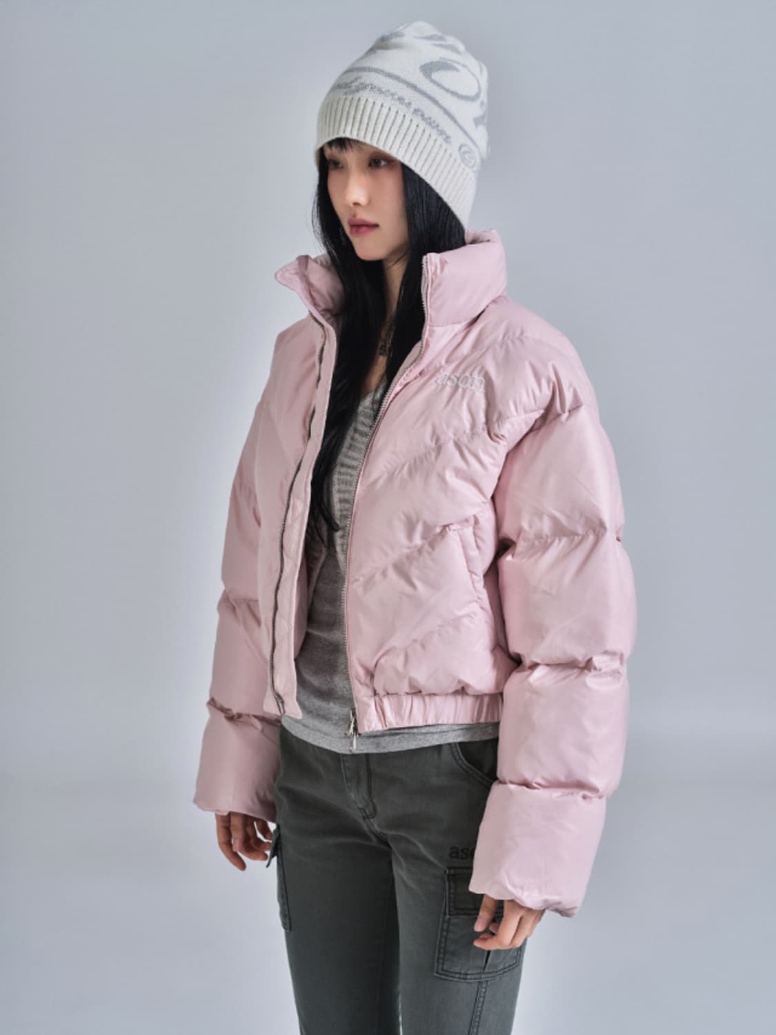 애즈온 BETTY PUFFER JACKET PINK ason 상품이미지1