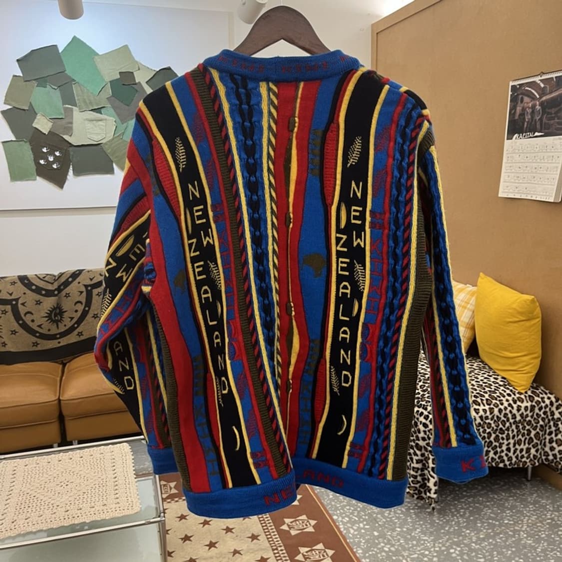 빈티지 쿠지맛 보헤미안 펑크 키치 히피 니트 가디건 XL C09938 상품이미지4