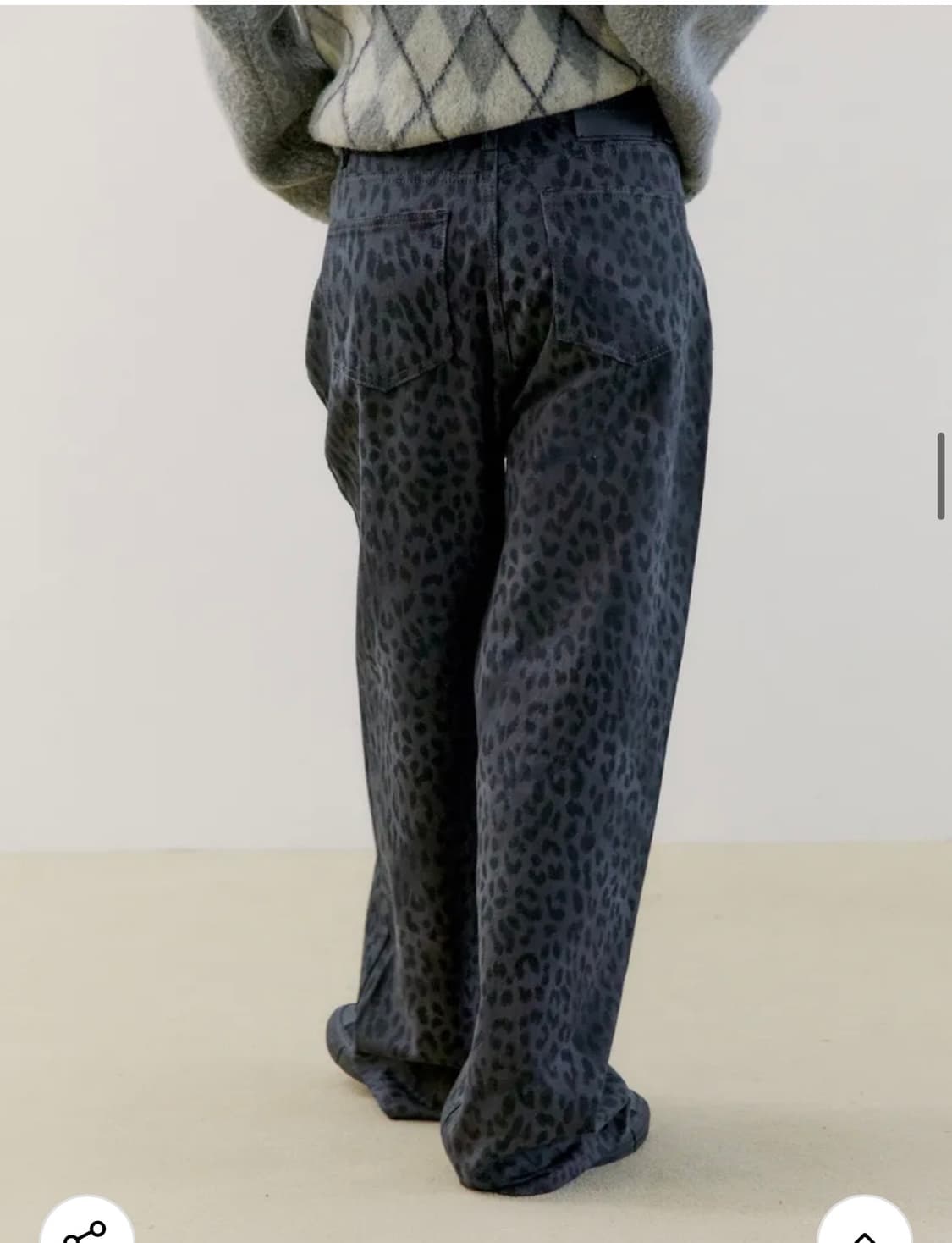 오피쉬 와이드 레오파드 팬츠 차콜 1사이즈 상품이미지4