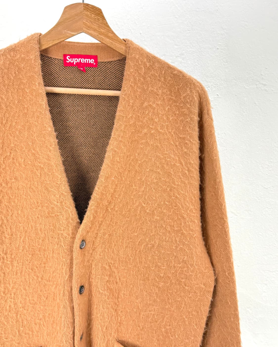 슈프림 21ss 브러쉬드 체커보드 카멜 가디건 상품이미지3
