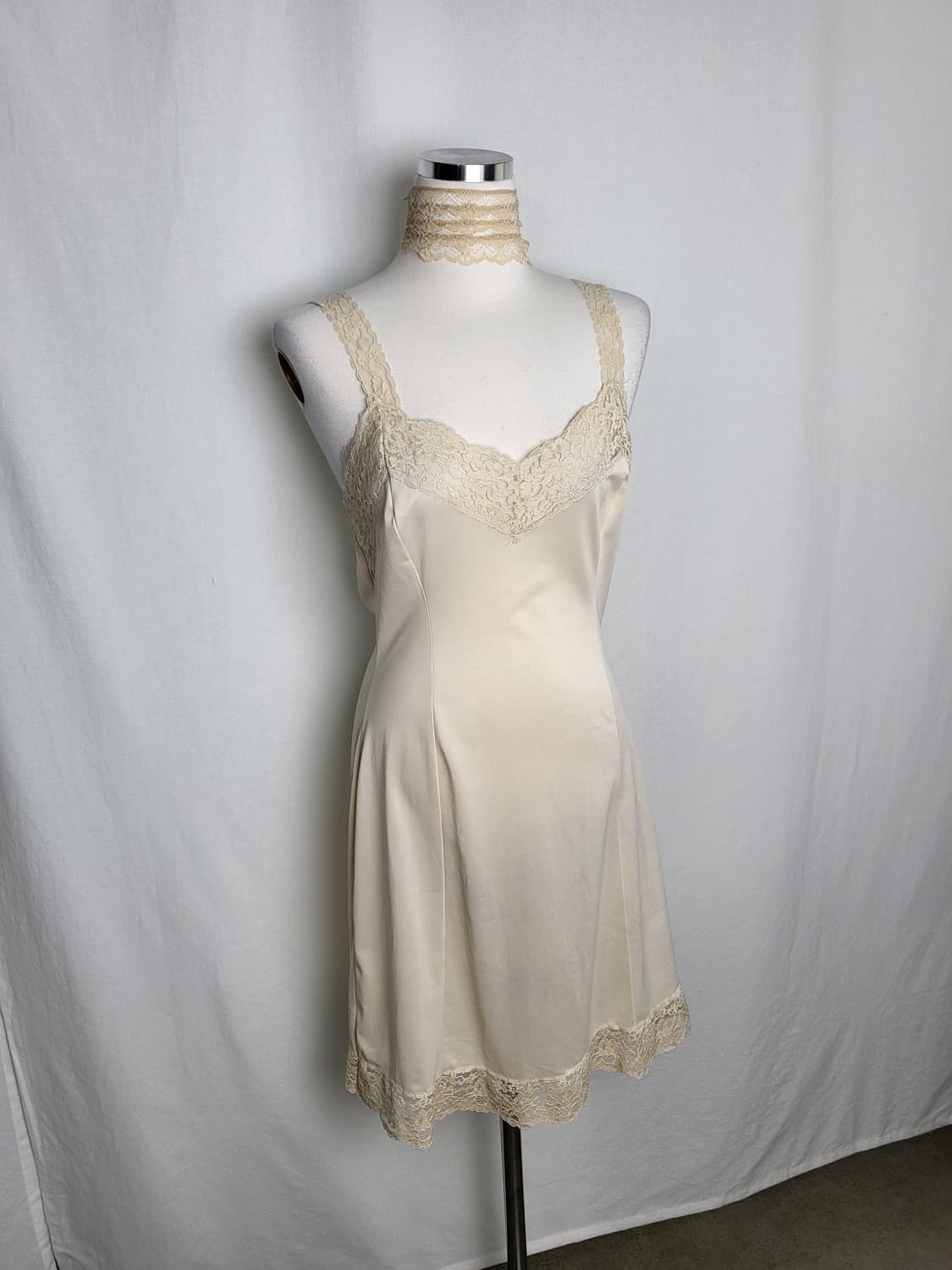 빈티지 크림 베이지 슬립 원피스 상품이미지2