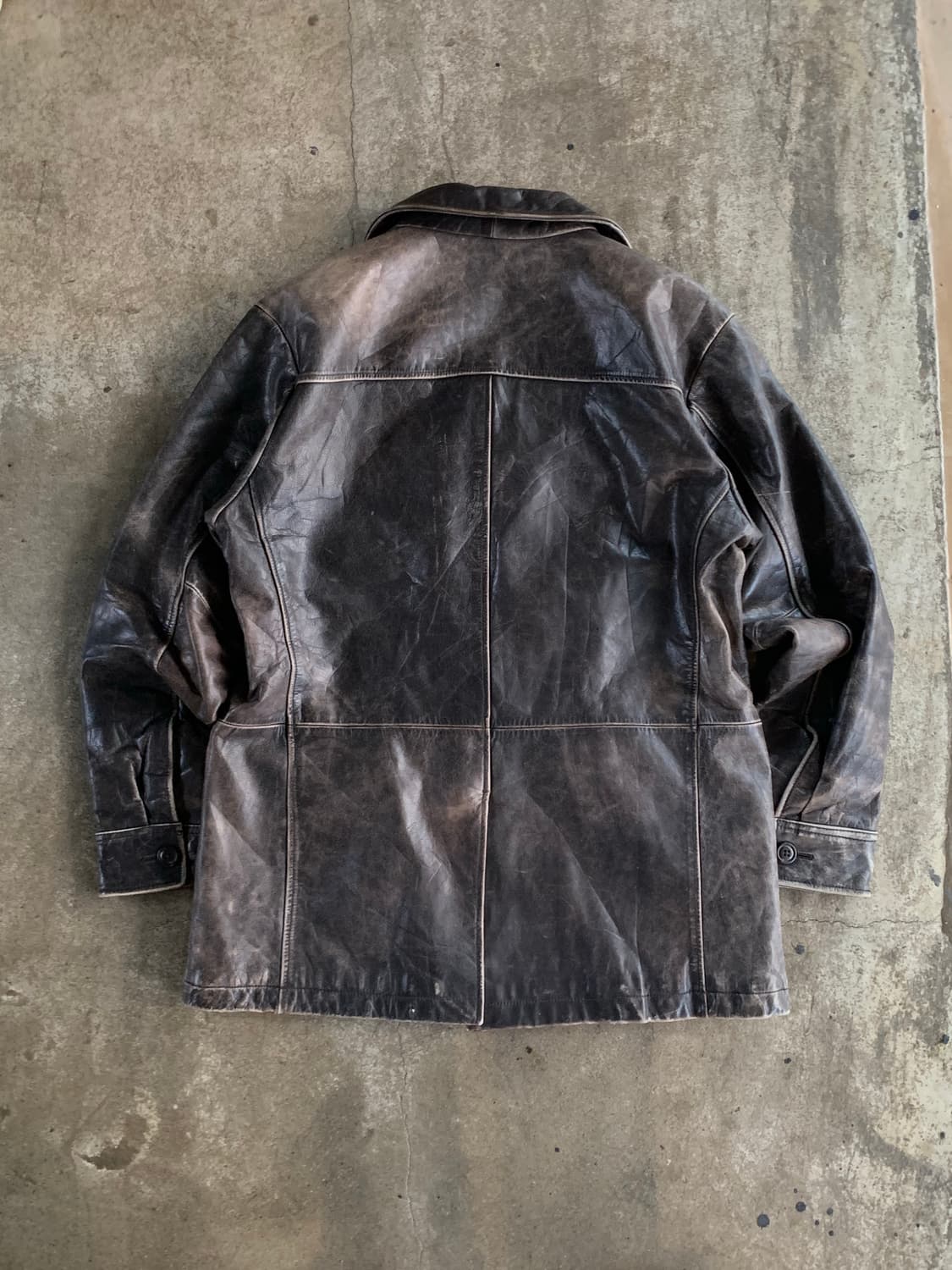 2000s 올드 갭 M-43 모티브 레더 필드 자켓 브라운 상품이미지2