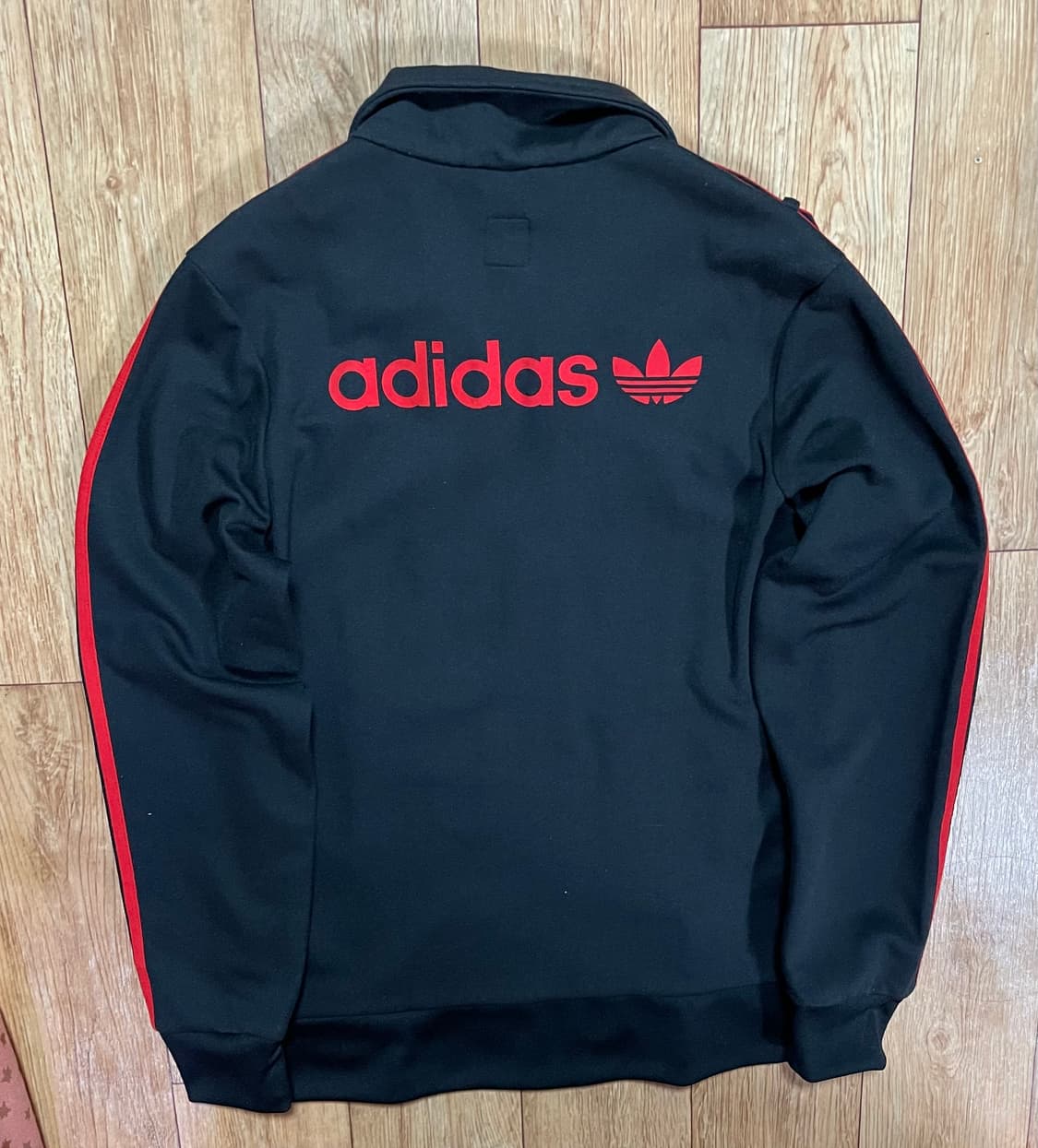 아디다스 팀 트레포일 트랙탑 블랙 레드 검빨 져지 집업 자켓 95 상품이미지2