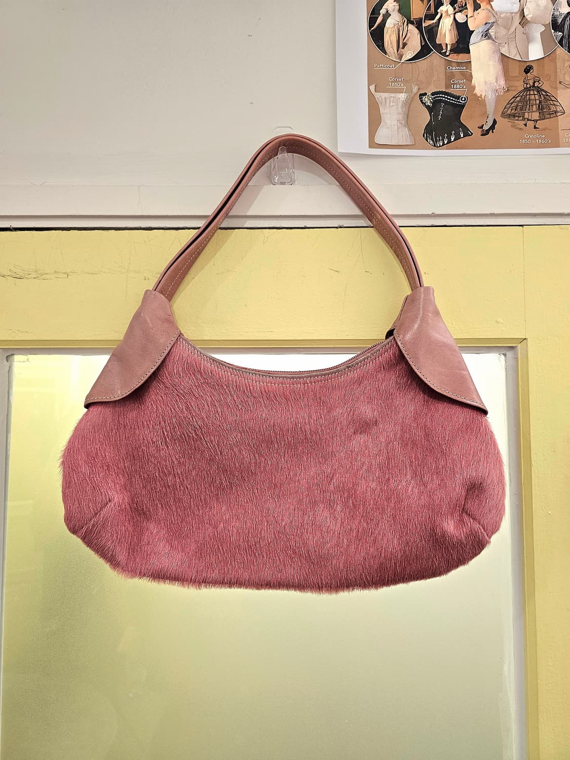 핑크 송치 레더 숄더백 상품이미지7