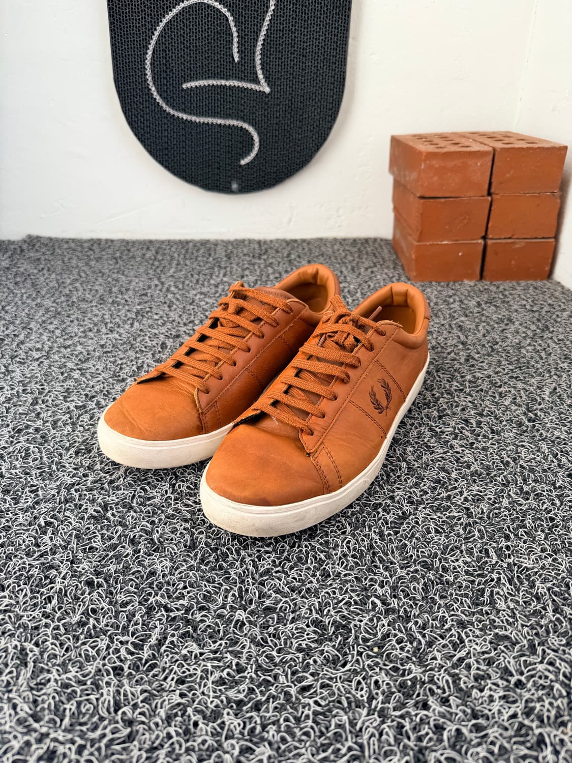 프레드 페리 브라운 가죽 스니커즈 270mm 상품이미지1