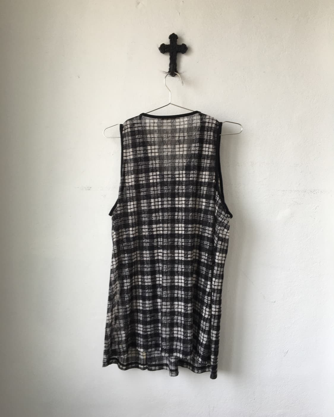Crochet point check pattern sleeveless 상품이미지3