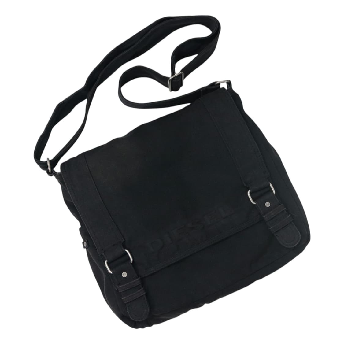 DIESEL 디젤 빈티지 엠보 로고 블랙 캔버스 메신저백 상품이미지1