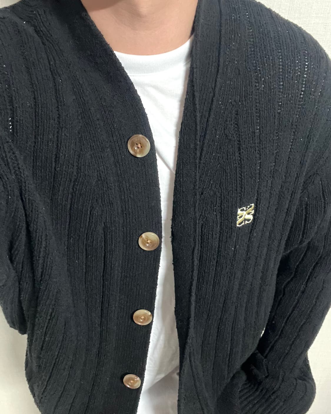 세터 부클 가디건 클래식 블랙 상품이미지3