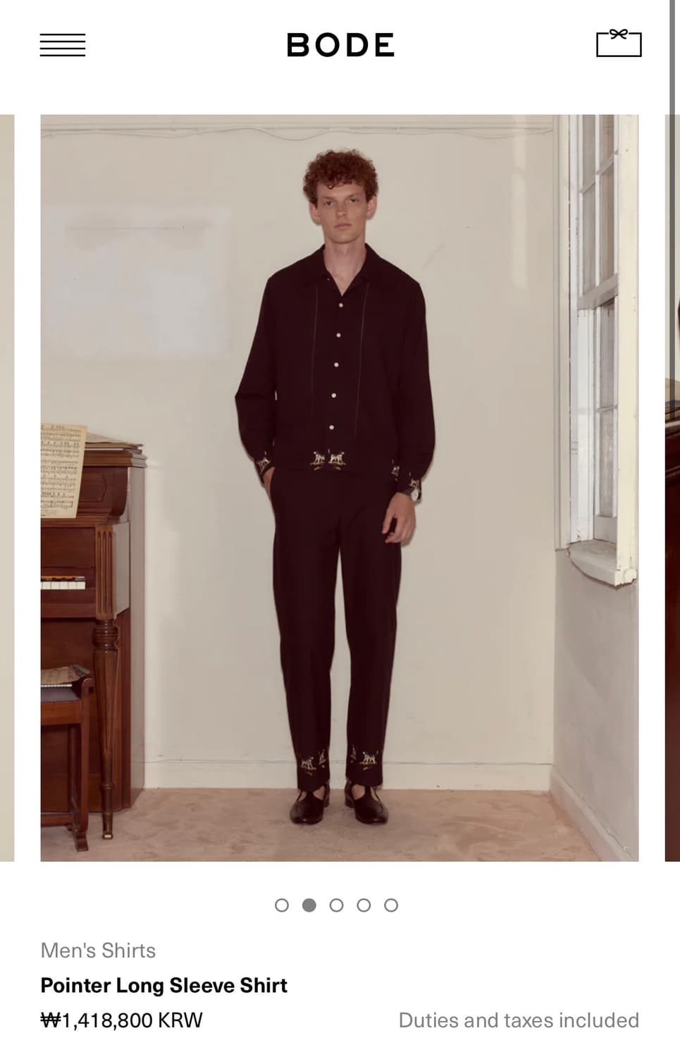 [L]보디 BODE Pointer 자수 셔츠/블랙 상품이미지6