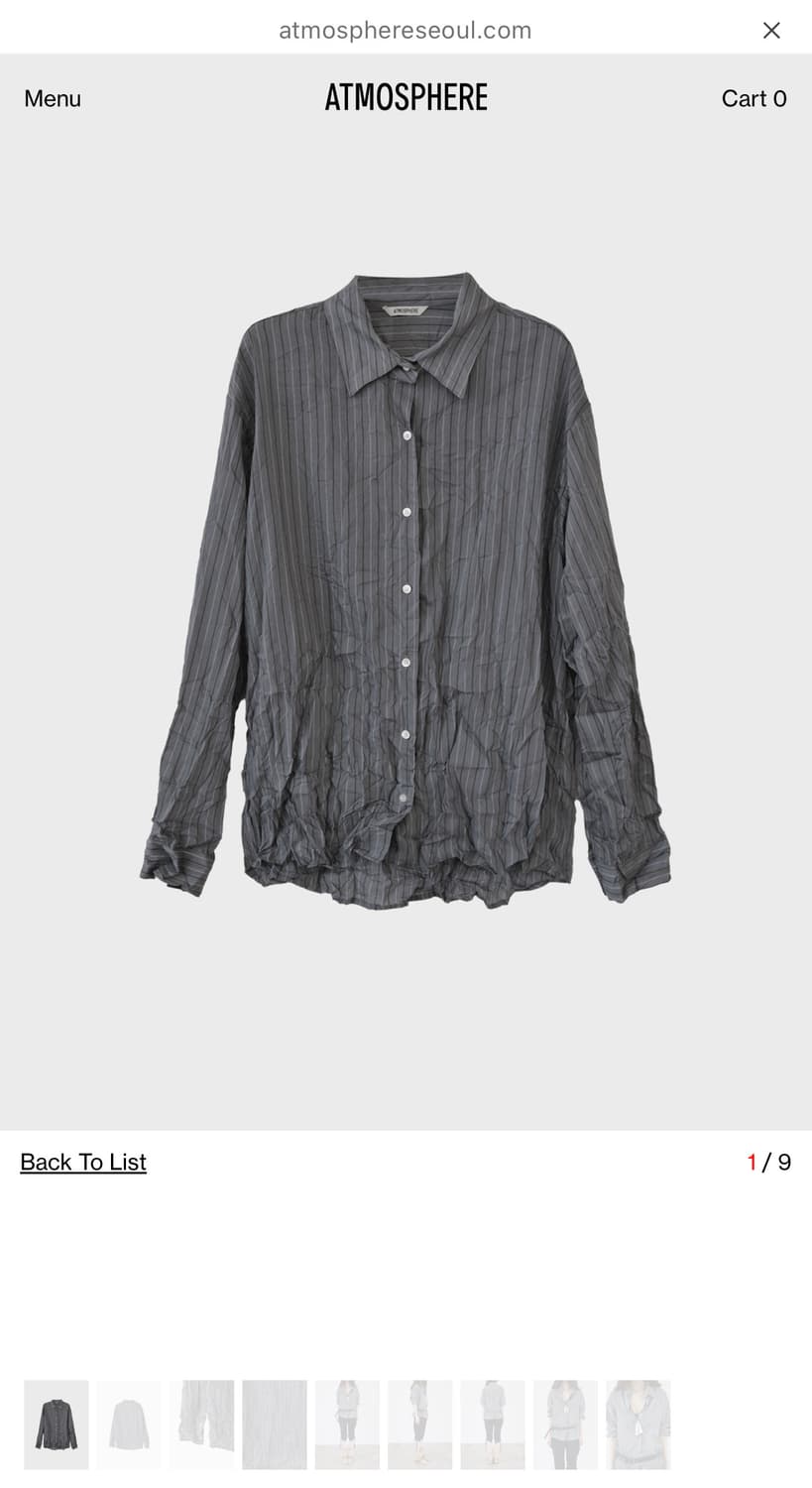 atmosphere WRINKLE STRIPE SHIRTS (GREY) 상품이미지1