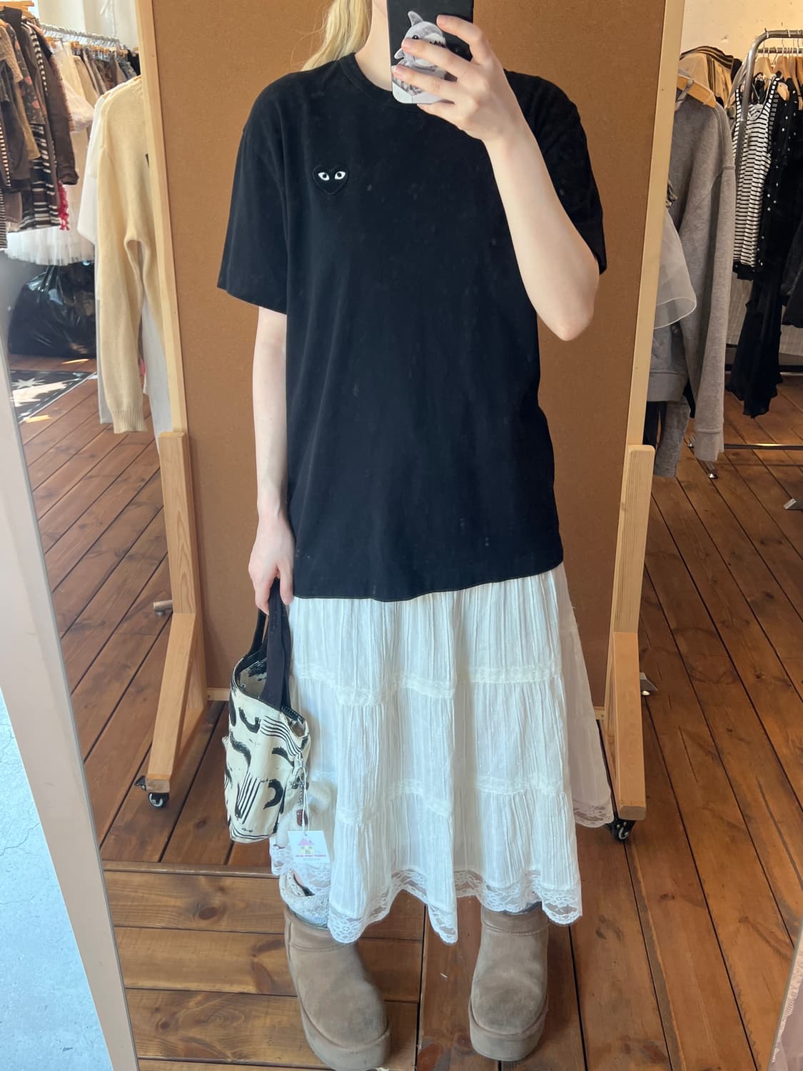 꼼데가르송 블랙 베이직 반팔  상품이미지4