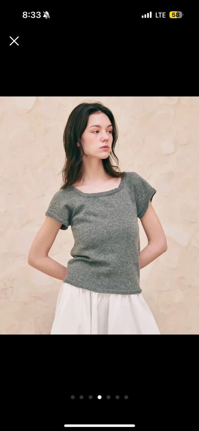 론론 스퀘어 라운드넥 니트 상품이미지4