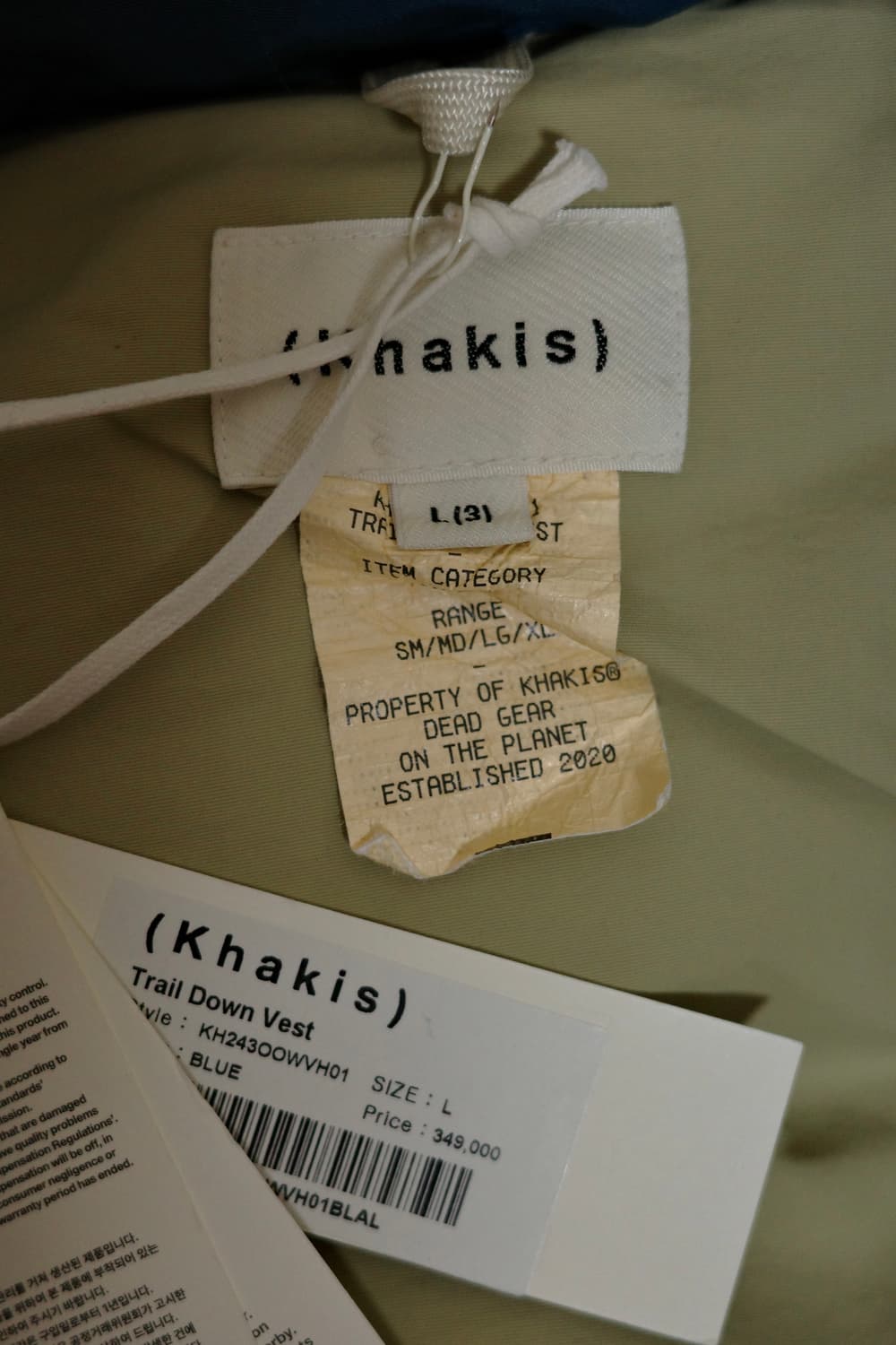 카키스 트레일 다운 베스트 블루 L (택 보유) 상품이미지4