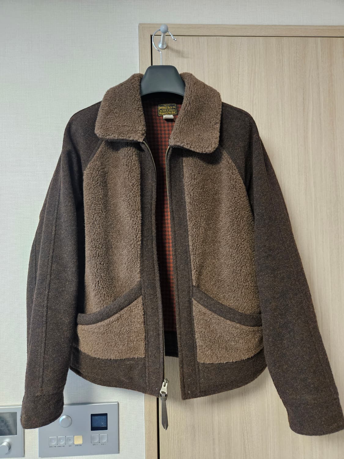 더블알엘 rrl 그리즐리 패널 플리스 울 자켓 m 사이즈 상품이미지1