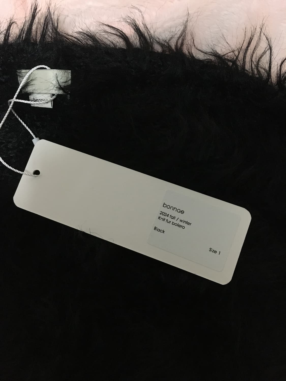 [새상품] bonnae 본네 퍼 니트 볼레로 상품이미지3