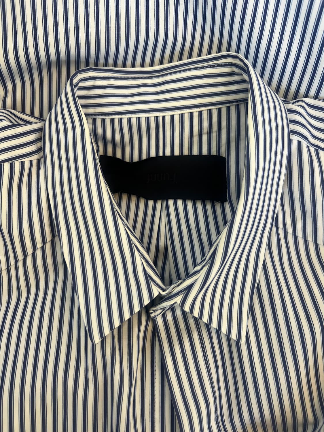 준지 JUUN.J 남성 네이비 스트라이프셔츠 코튼반팔셔츠 상품이미지5