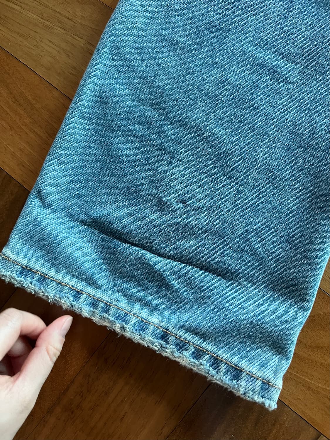DISTRESSED KNEE JEANS, BLUE 상품이미지6