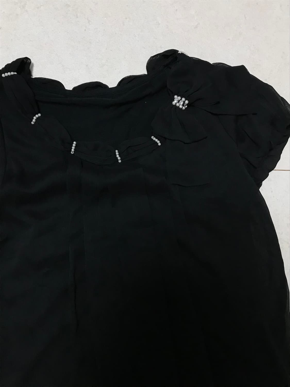 빈티지 대장 갸루 히메갸루 블랙 리본 블라우스 로걀 상품이미지2