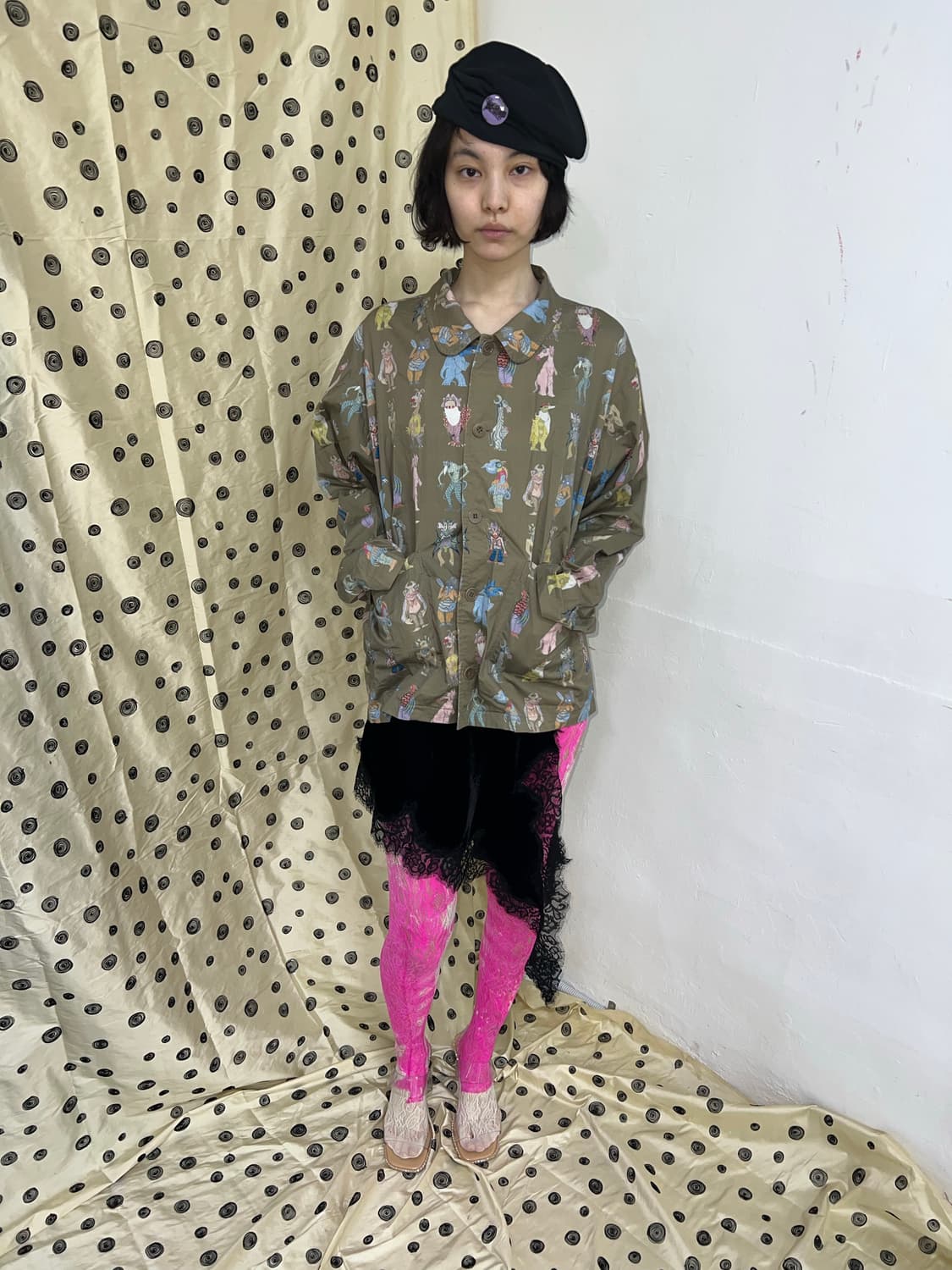 Undercover 04aw 아카이브 몬스터 패턴 셔츠 자켓 상품이미지2