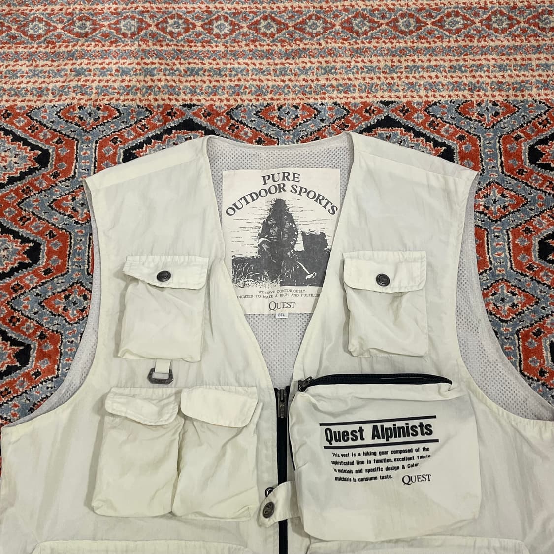 퓨어아웃도어스포츠 아이보리 멀티포켓 피싱 베스트 남성L 상품이미지2