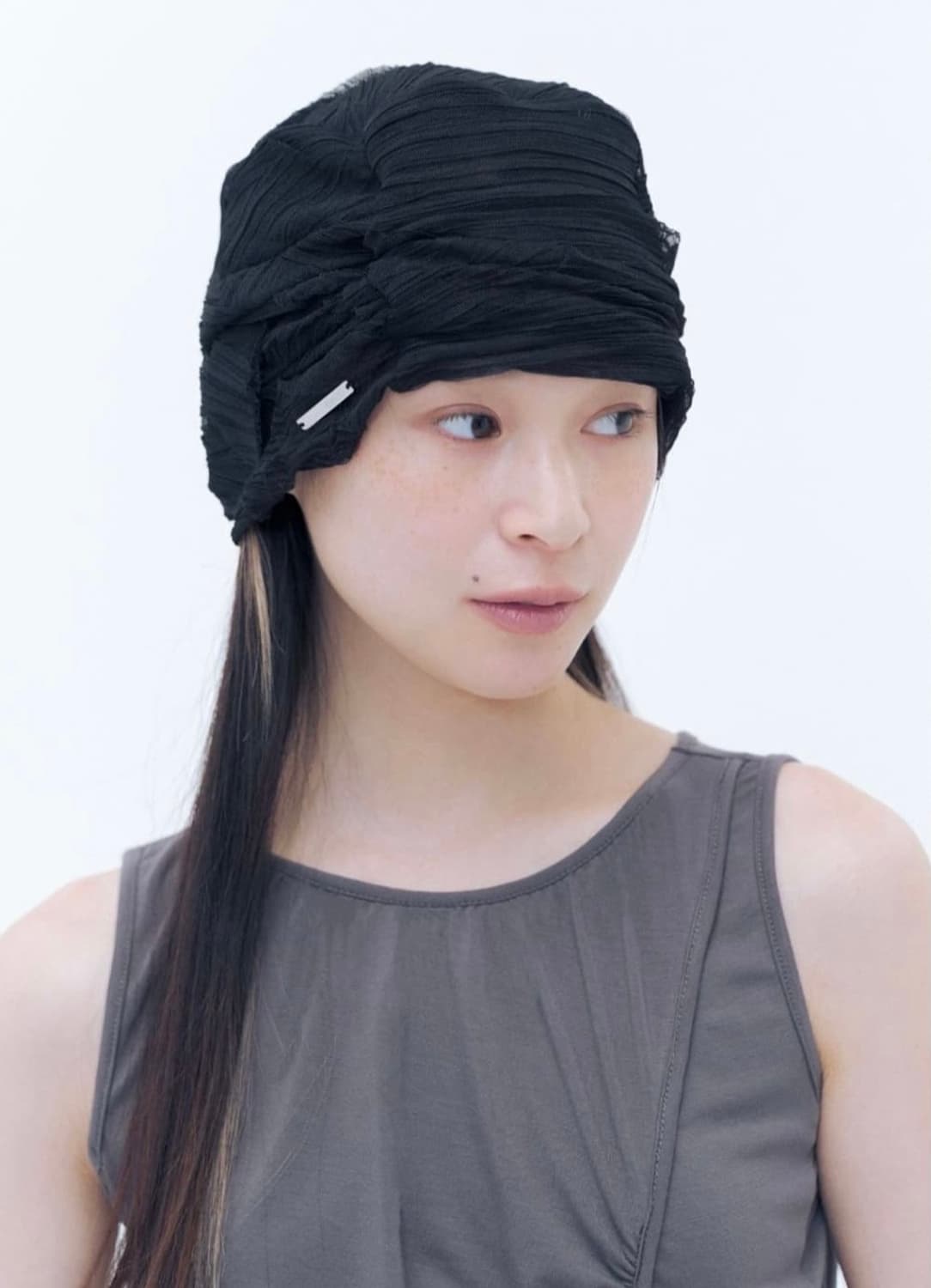 sheer turban beanie black 상품이미지5