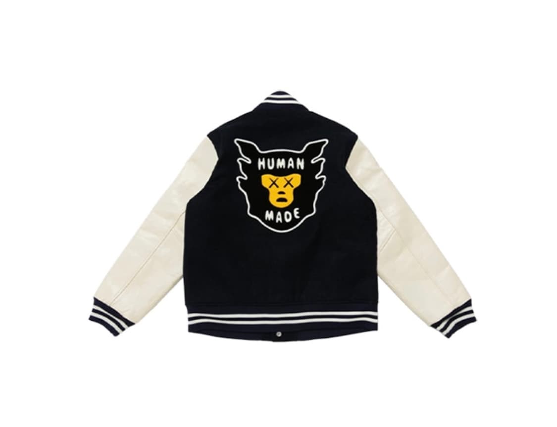 휴먼 메이드 x 카우스 바시티 자켓 네이비 상품이미지2