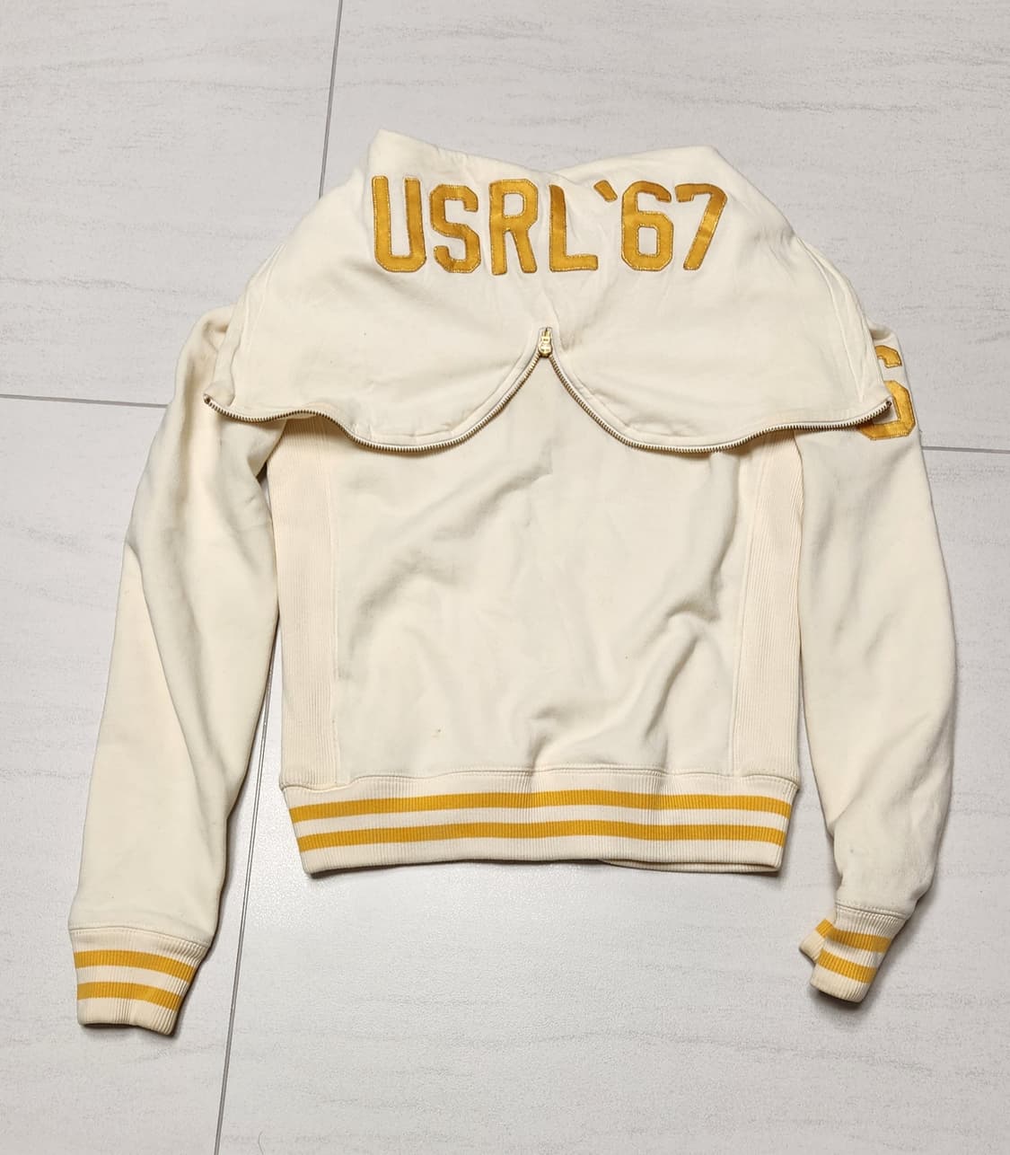 폴로 아이보리 옐로우 세라오픈카라 후드집업 상품이미지5