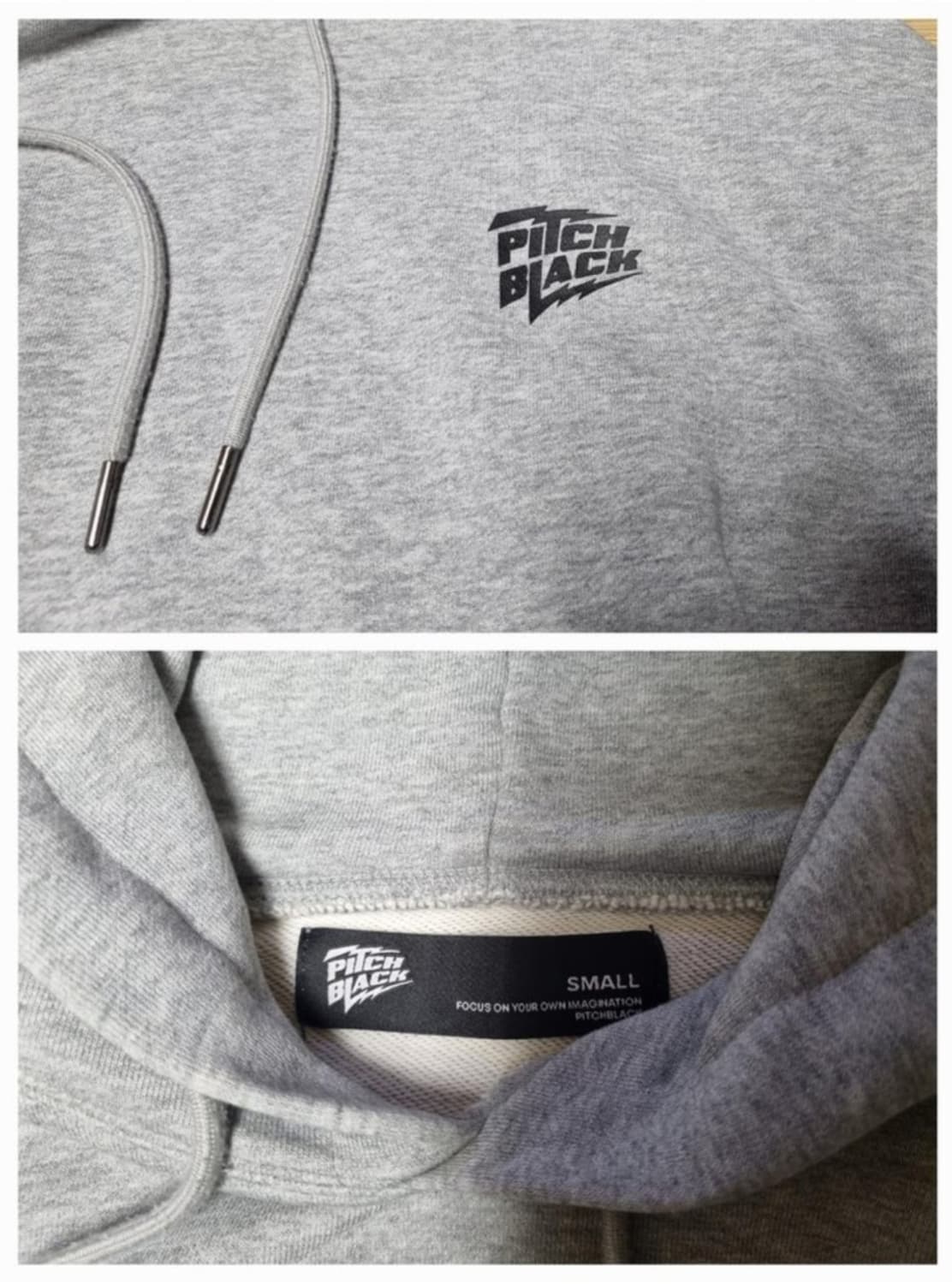 피치블랙 그레이컬러 후드티셔츠 상품이미지3