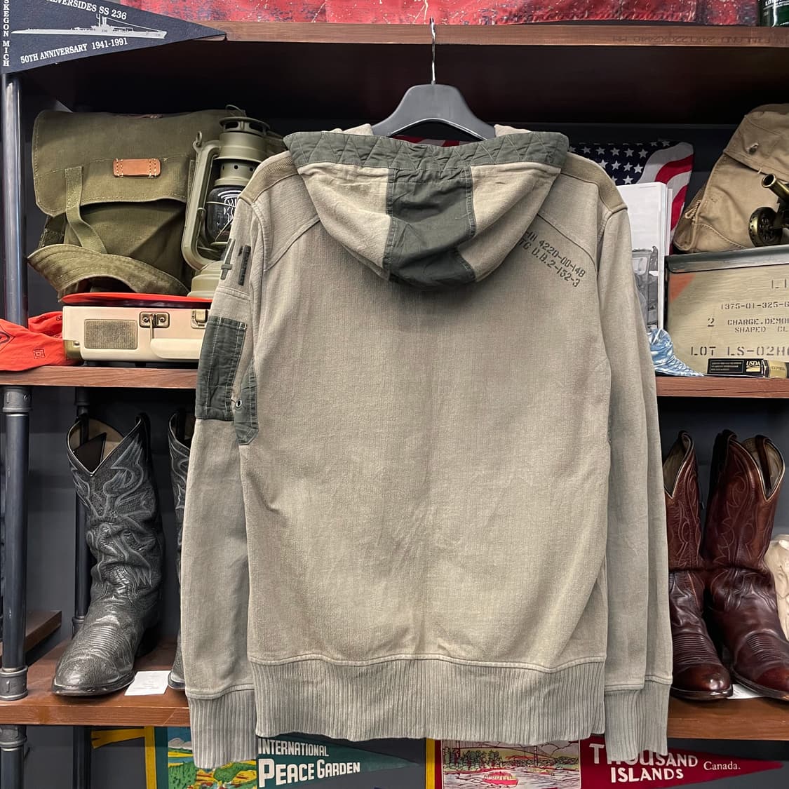 아비렉스 U.S NAVY 미 해군 MA-1 유틸리티 포켓 후드 집업 자켓 상품이미지2