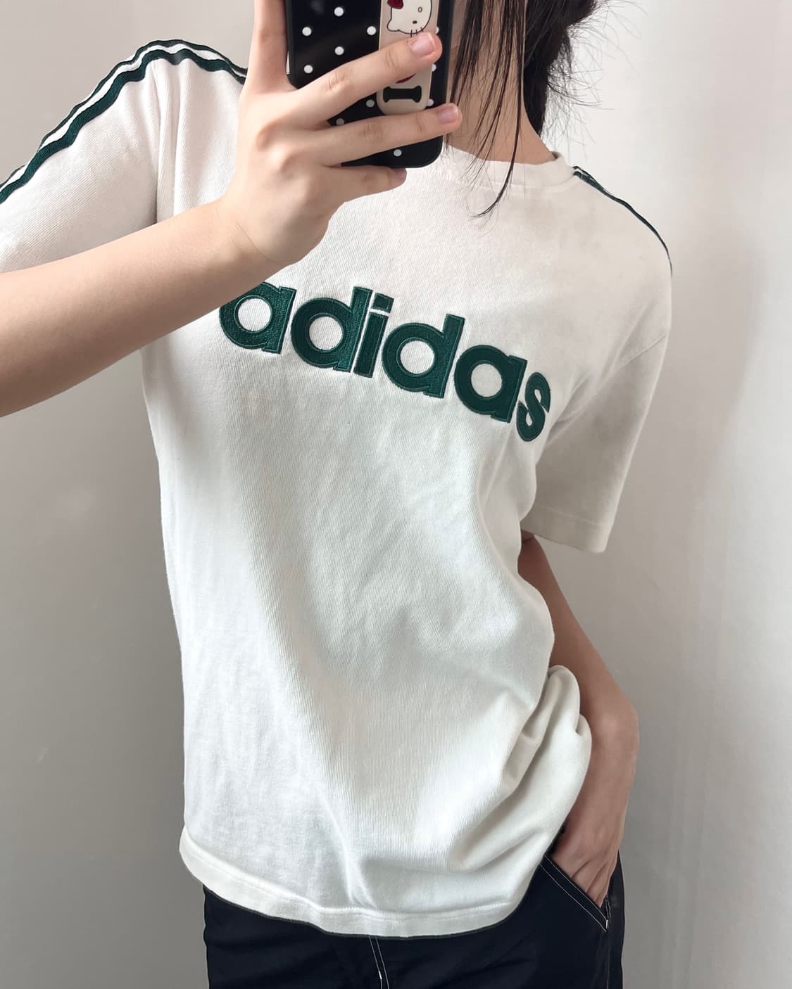 Adidas 아디다스 아이보리-그린 티셔츠 상품이미지2