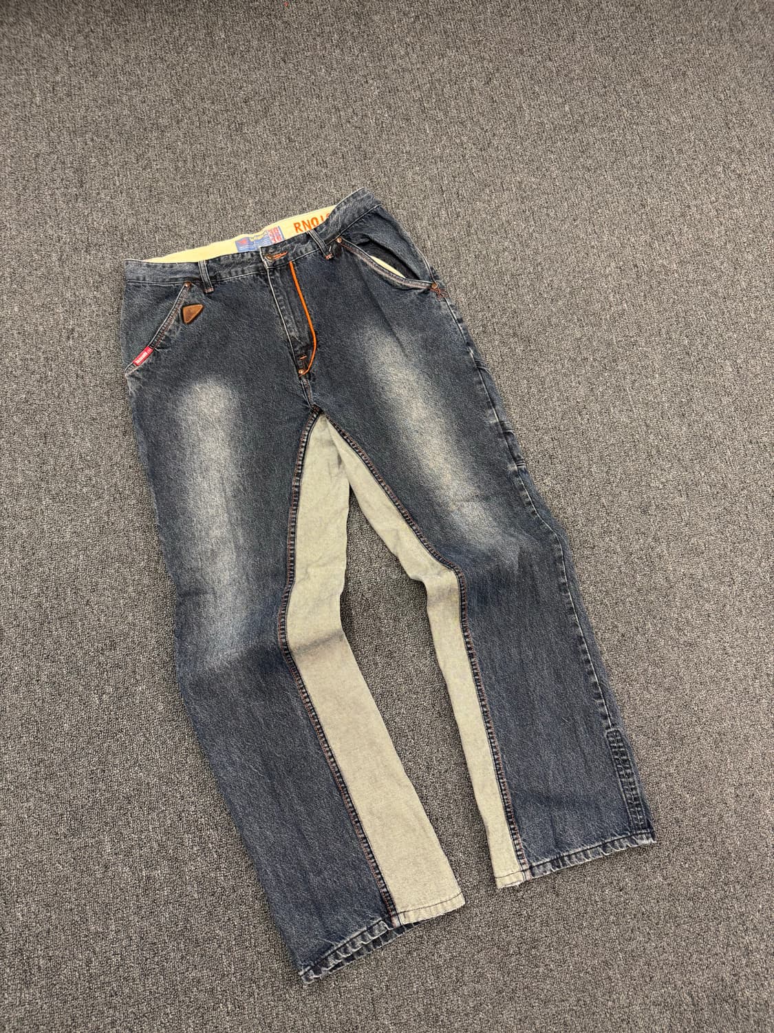 36) H&MS UNLTD US 빈티지 올드스쿨 데님 워크팬츠 힙합팬츠 상품이미지1