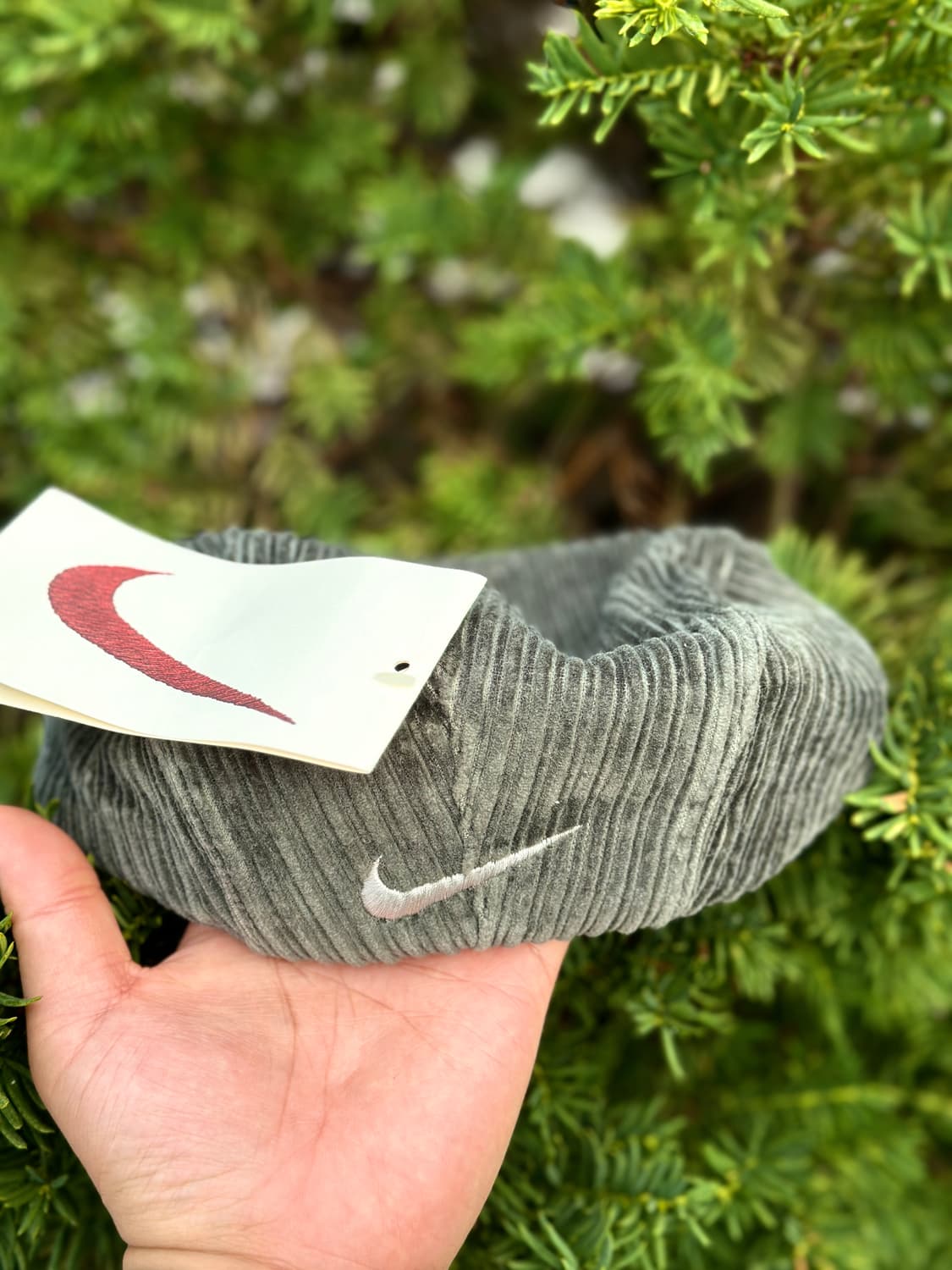 (새상품) 90s NIKE 나이키 카키 골지 헌팅캡 베레모 모자 상품이미지1