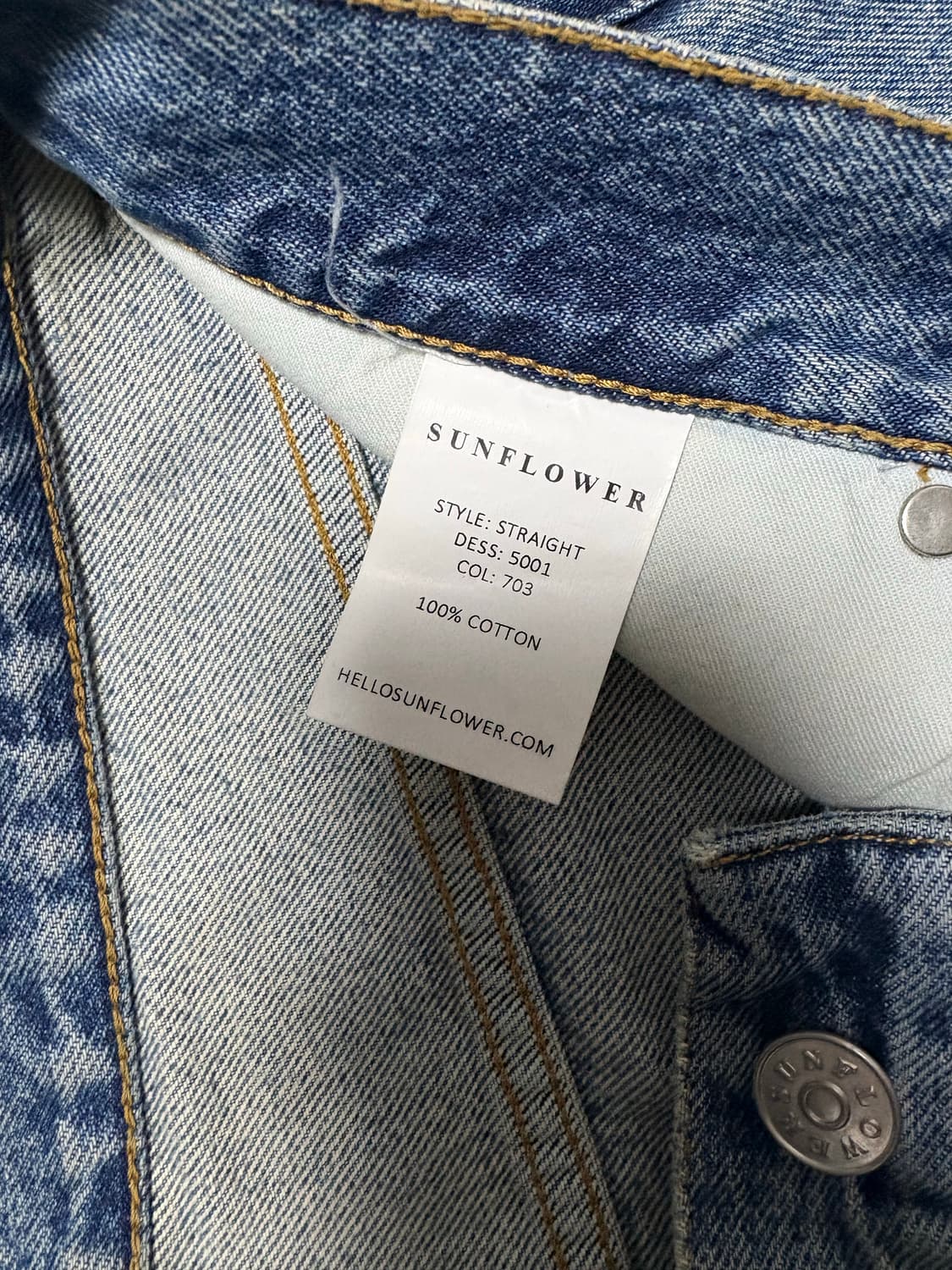 선플라워 스트레이트핏 데님 31x32 상품이미지3