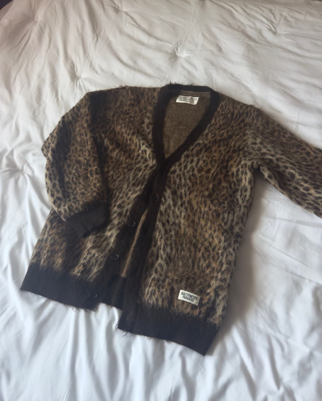 (M) 와코마리아 레오파드 모헤어 가디건 상품이미지1