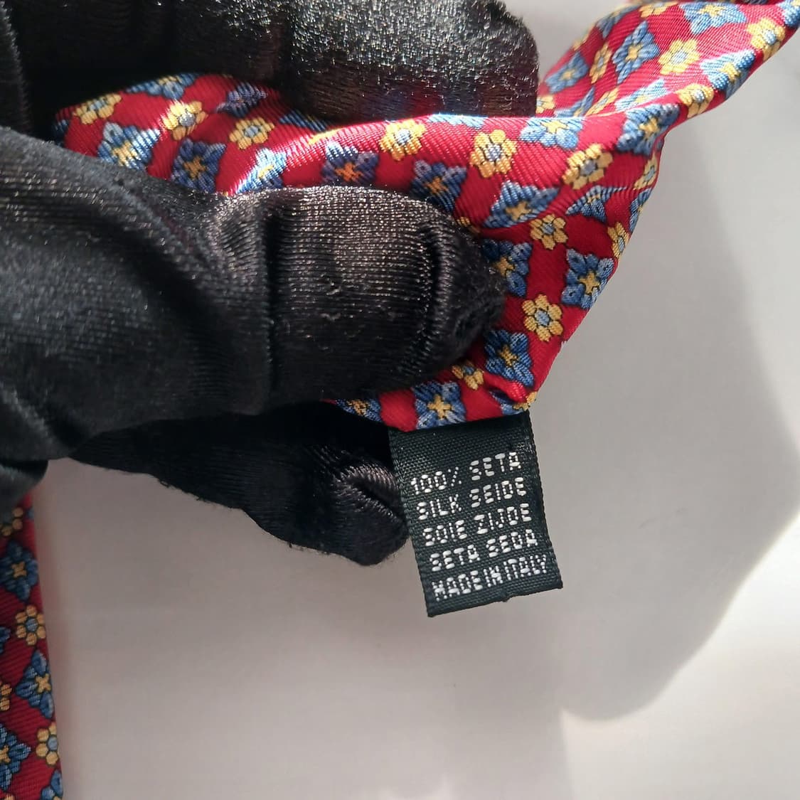 란셀 실크 레드 플라워 기하 패턴 넥타이 9.5cm A+등급 A18741 상품이미지7