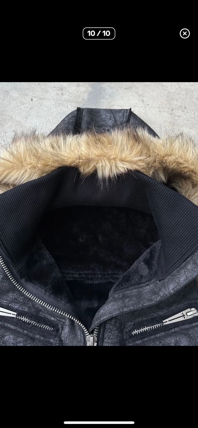 Distressed Faux Leather Jacket 상품이미지6