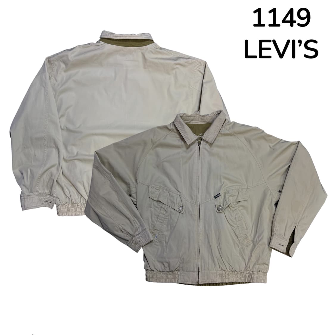  90s 리바이스 양면 카키 베이지 리버시블 블루종 자켓 잠바  상품이미지2