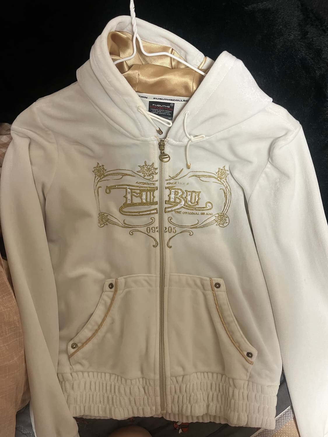 Fubu 후부 글리터 스펠 로고 벨루어 후드집업 상품이미지1