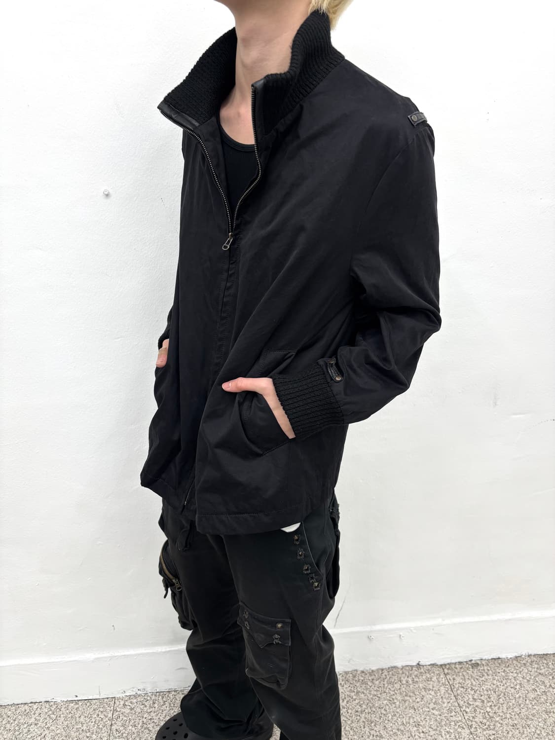 Ribbed leather detail jacket  상품이미지2