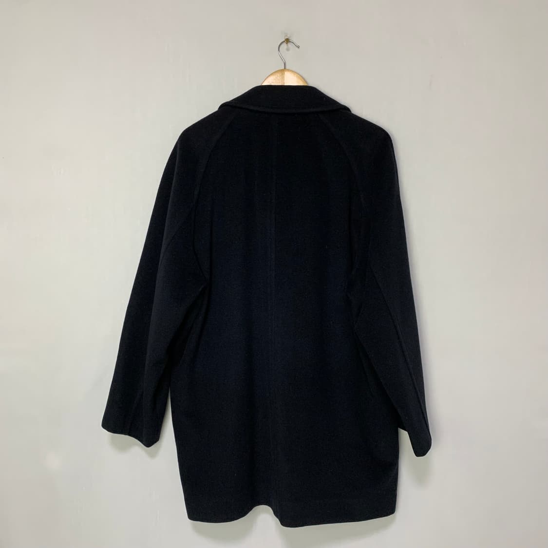 DAKS 블랙 버튼 울 코트 빈티지 남녀공용  상품이미지9