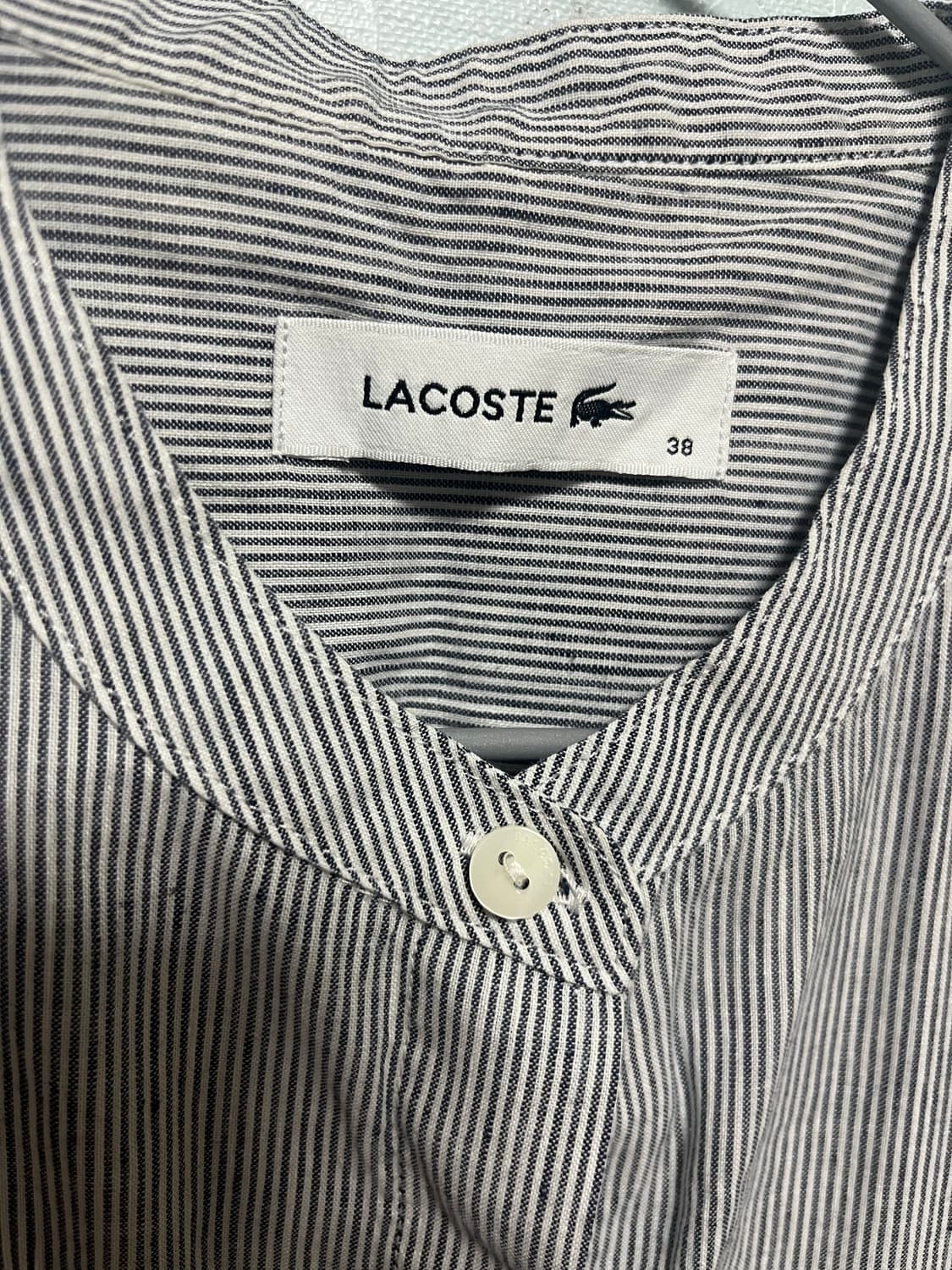 라코스테 스트라이프 헨리넥 셔츠 긴팔 상품이미지5