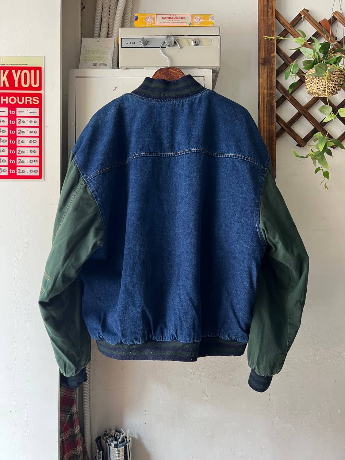 [L]90's WearGuard USA 데님 봄버 바시티 자켓 상품이미지8