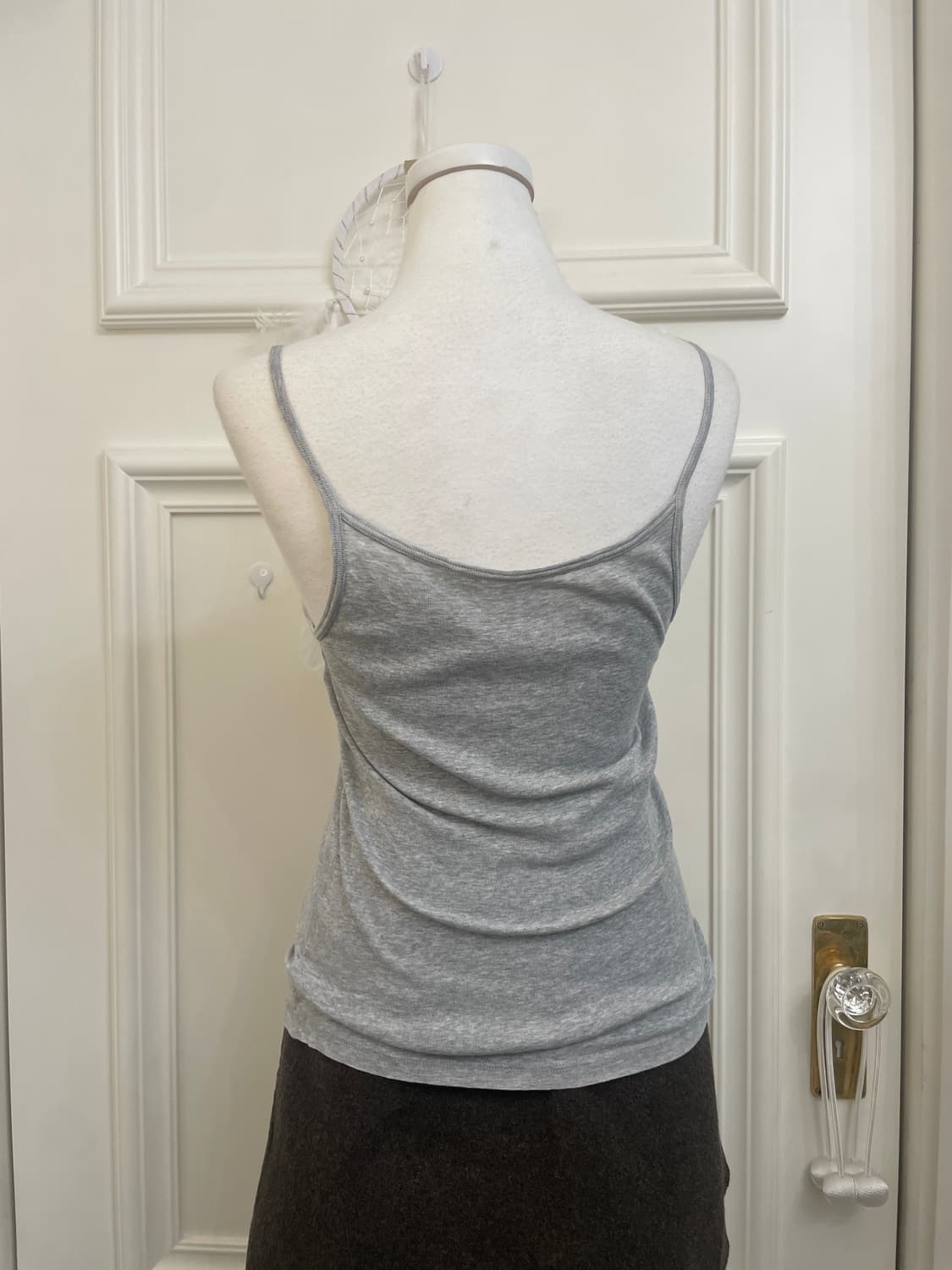 gray cotton open cardigan&lace sleeveles 상품이미지8