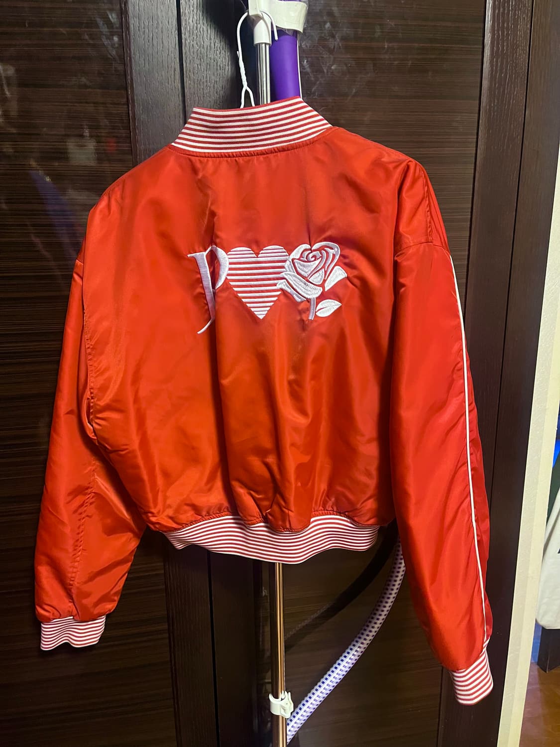 [남녀공용free]파르티멘토 우먼 심볼 패치 스타디움 자켓 레드 상품이미지2