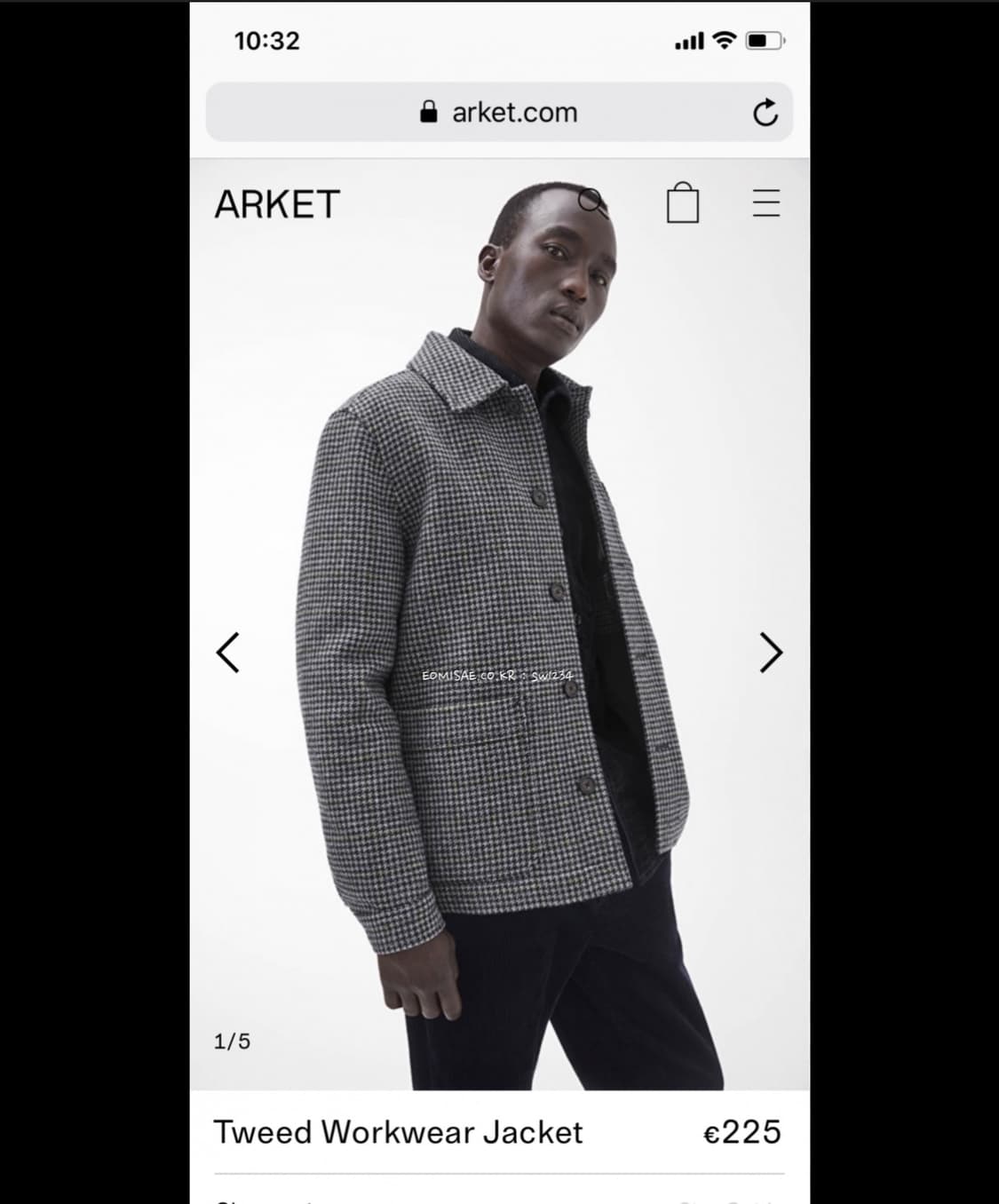 아르켓 Arket 트위드 워크웨어자켓 48사이즈 상품이미지1