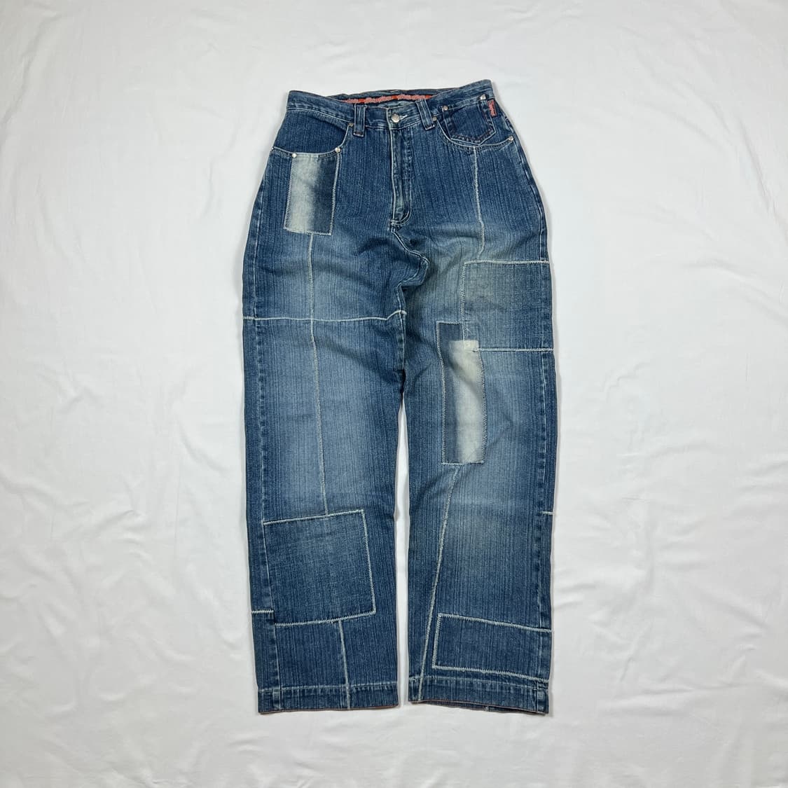 90‘s 펠레펠레 pelle pelle 패치워크 데님팬츠 청바지 상품이미지1