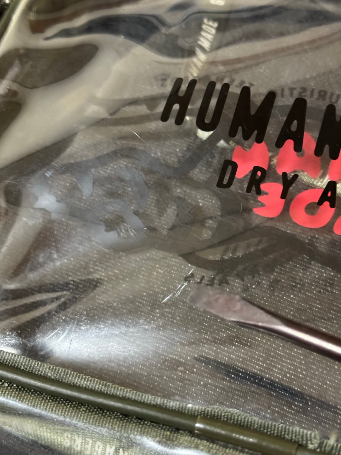 휴먼메이드 PVC 파우치 라지 클리어 카키 상품이미지5